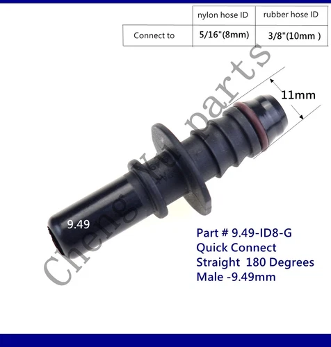 9.49mm SAE 5/16 Elbow 90 Degree Nylon Fuel Line Quick Connect Release Hose - Bild 4 von 11