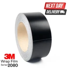 3M 2080 SATIN BLACK S12 DE CHROME TAPE 35mm x 10M / NEXT DAY DELIVERY