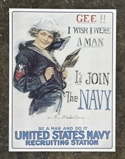 Howard Chandler Christy "I'd Join The Navy" Recruiting Station Poster, 24" x 18"