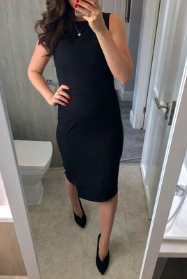 zara basic black dress