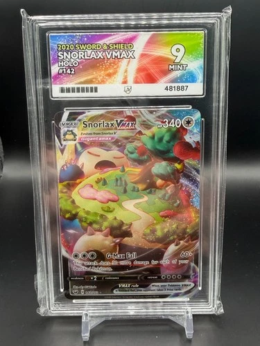 Pokemon TCG | Snorlax VMAX 142/202 Swsh01: Sword & Shield Holo ACE 9 MINT