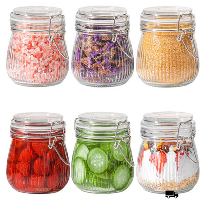 Glasbehälter 500 ml Clipverschluss Set 6