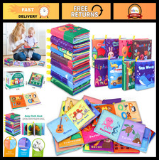 Soft Waterproof Baby Bath Books - Nontoxic Cloth Early Education Toys, 8 Pack
