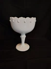 Vintage Indiana White Milk Glass Large Tear Drop Pedestal Compote