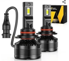 Nilight A9 9005 LED Headlight Bulbs, 100W 20000lm 9005 LED High Beam 700% Super