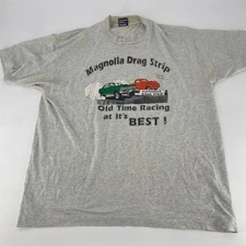 Fruit of the Loom VTG Magnolia Drag Strip Old Time Racing Graphic T Shirt XL
