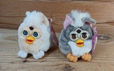 Pair of Vintage 1999 Tiger FURBY Buddies Sleep Happy  Love Me Beanies 
