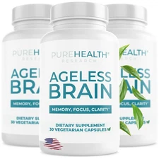 PUREHEALTH RESEARCH Ageless Brain Supplements for Memory and Focus - Nootropi...