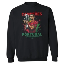 Portugal Campeoes - Soccer Champions Ronaldo Tribute Unisex Crewneck Sweatshirt