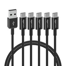 Amazon Basics USB A to USB C Charging Cable 3ft Fast Charger Cord 5-Pack New