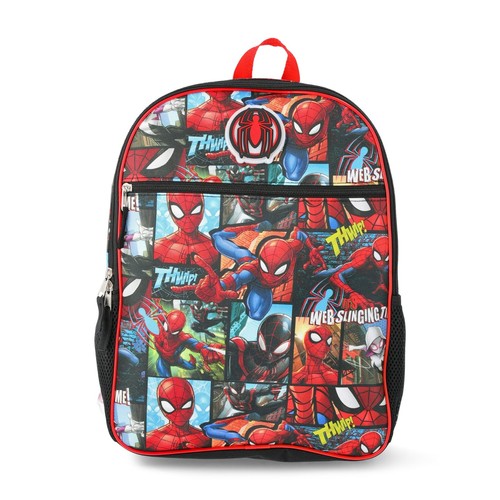 Spider-Man Backpack Boys 16" Light-Up Badge Red - Picture 4 of 7