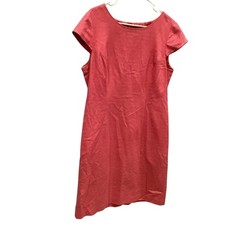 Talbots Womens Sheath Dress Size 14 Silk Cotton Blend Bright Pink Career Office