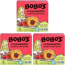 (Free Duty Tax) Bobo's Oat Bars Strawberry Bites 5 counts, 1.3 OZ (Pack of 3