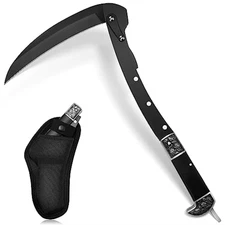 Black Sharp Folding Sickle Garden Tool Portable Safety Grass Hand Sickle Knife w