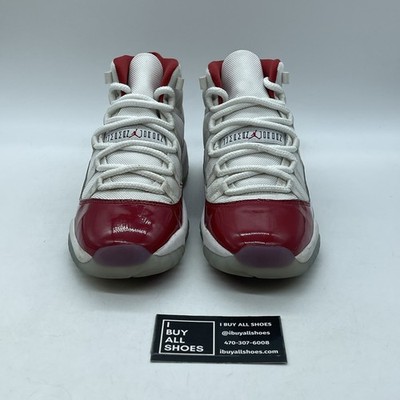 Size 7Y (GS) Jordan 11 Retro Mid Cherry Red White Suede Leather