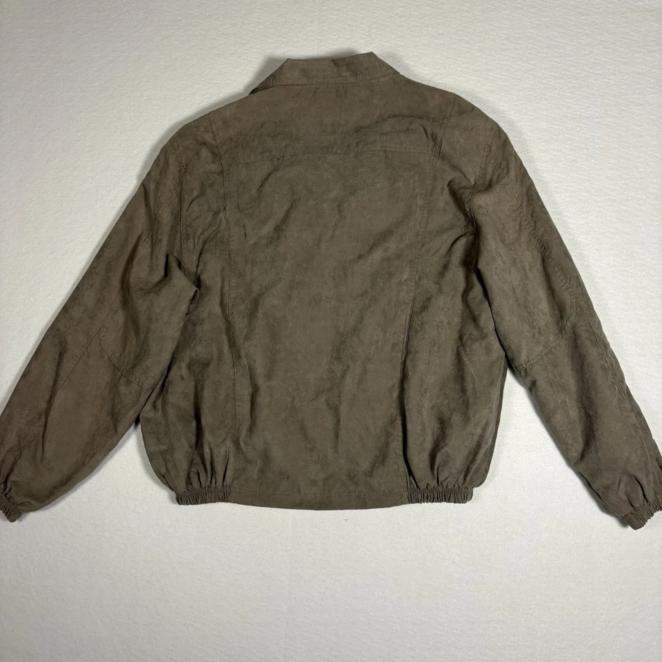 Norm Thompson Men’s Brown Suede Bomber Jacket, elastic/cuff waist, Size L #J0032 - Image 3 of 4