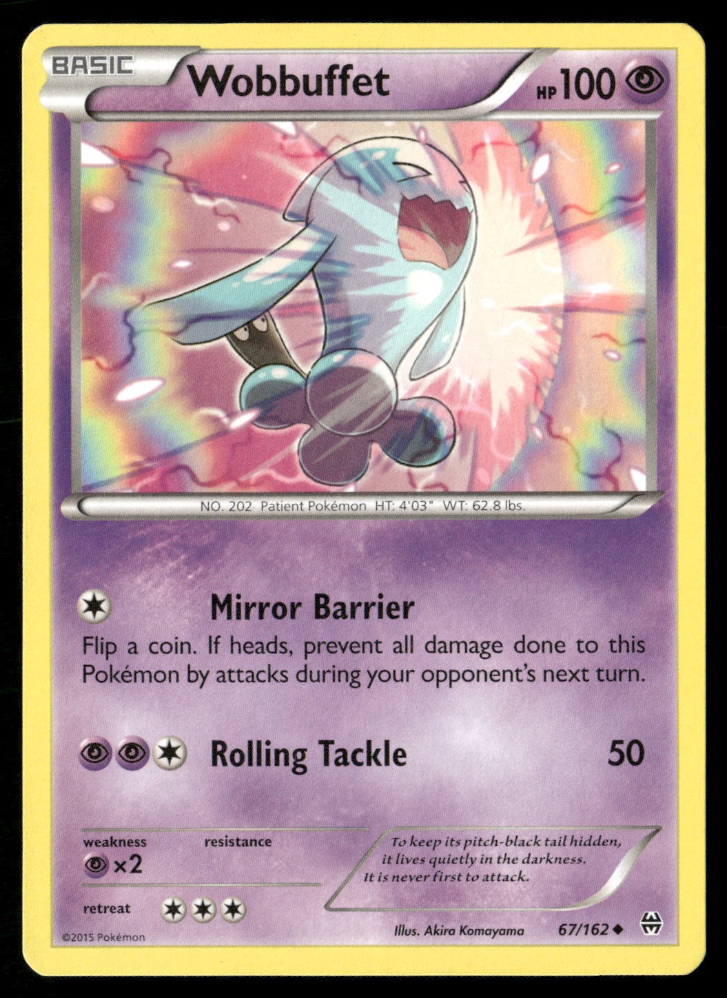Wobbuffet 67/162 Uncommon BREAKthrough Pokemon Lightly Played