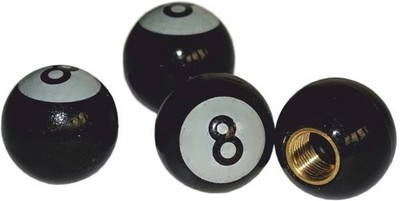 Hermann Schütz Ventilkappen Vent-Cap Billard-Kugel 8 4er-Set  Ventilkappen