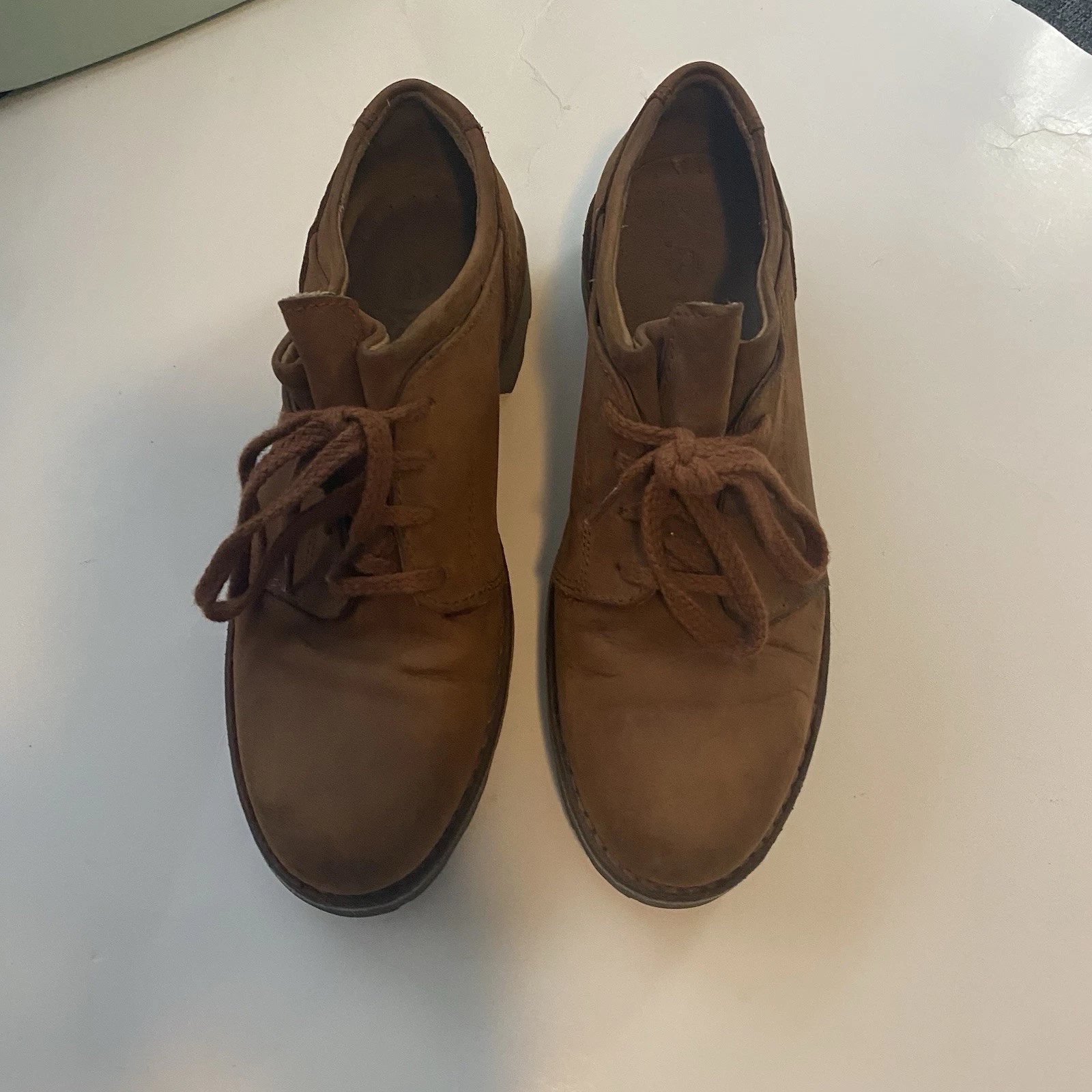 Scarpe Oxford Timberland da donna taglia 6M marrone pelle nabuk impermeabili strappo escursione