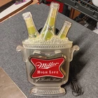 Miller High Life Beer Bottles in Ice Bucket Bar Light Sign Vintage