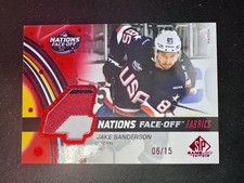 2025-26 SP Game Used 4 Nations Face-Off Fabrics Jake Sanderson Patch #/15