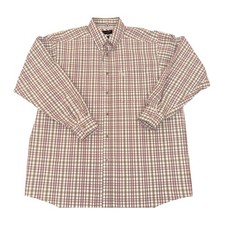 Ariat Pro Series Mens XL Plaid Long Sleeve Button Down Shirt Red Gray White