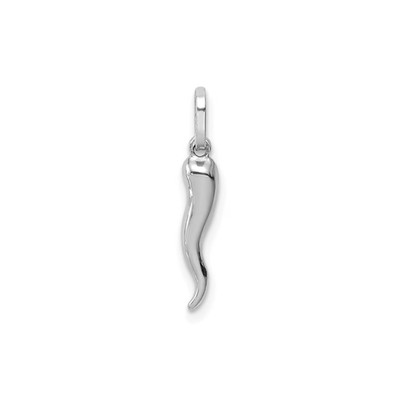 14k Echt Massiv Gold Italienisches Horn Glücksbringer Anhänger, 15mm Länge