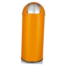 65L/17 Gallon Heavy Duty Stainless Steel Tall Commercial Trash Can, Push Orange