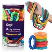 Special Supplies Chewy Jewelry Sensory Necklaces and Bracelets, 16 Pack, Soft...