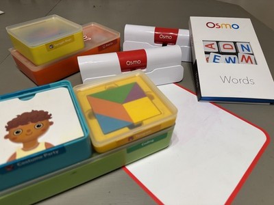 Osmo iPad Games Bundle 2 Bases Words Coding Tangram Pizza Costume Party