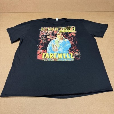 Elton John Farewell Yellow Brick Road Shirt Mens 2XL Black Tour Concert Graphic