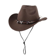 Wide Brim Cowboy Hat for Men and Women, Brown Cowboy Hatt for Men Stylish