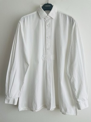 Gloriette Bavarian Men's White Shirt Cotton Shirt Embroidered Buttons Size 40