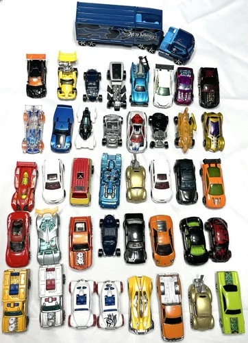 Lot Of 40 Hot Wheels Diecast Cars Trucks Vintage And Modern Mixed