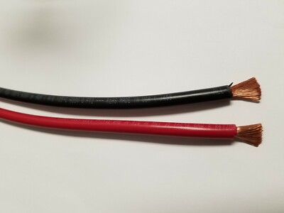 8 AWG GAUGE WIRE RED & BLACK 25 FT EACH PRIMARY  HIGH STRAND COPPER SPEAKER PVC