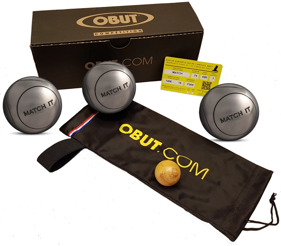 Wettkampfkugeln Obut Match IT Edelstahlkugeln, Größe, Gewicht und Rille wählbar!