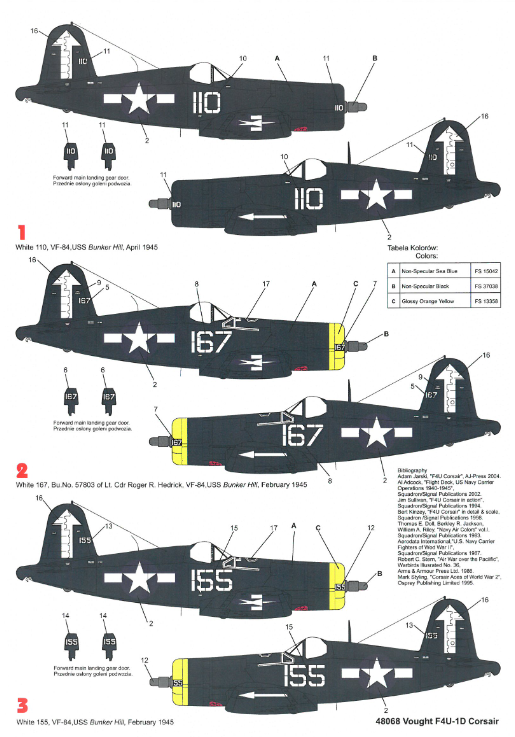1/72 Vought F4U-1D Corsair coloured Interior - Sets de détaillage avions 1/72