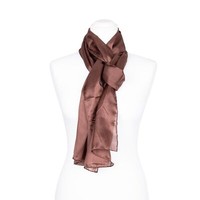 Seidenschal Halstuch Schal Braun Dunkelbraun Seide 180X45Cm
