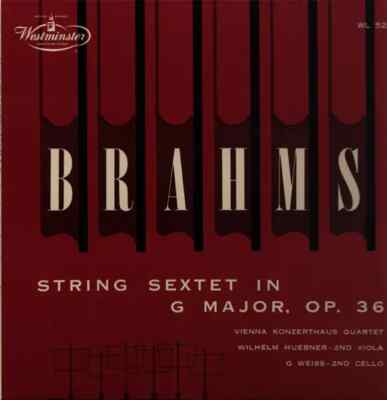 LP Brahms String Sextet In G Major, Op. 36 + INLAY JAPAN NEAR MINT Westmins