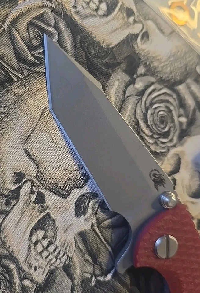 NEW Hinderer XM-18 3.0″ Harpoon Tanto - Red G10, Battle Blue Ti, S45VN - Image 3 of 4