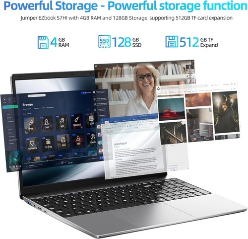 jumper Laptop, 15.6 inch HD Display, 4GB RAM 128GB Storage, 5205U Processor - Picture 2 of 8