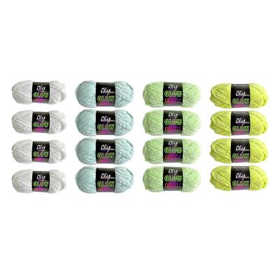 4 Stück Glow in The Dark Garne Leuchtgarne zum Stricken Halloween Häkeln