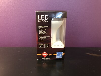  1- Mega Light R20 FLOOD Led Bulbs 7.5 Watt  300K WARM WHITE