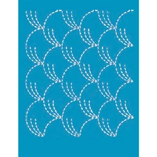 Quilting Full Line Stencil Sashiko Stitch Grass Reusable A4 use with Pounce 3...