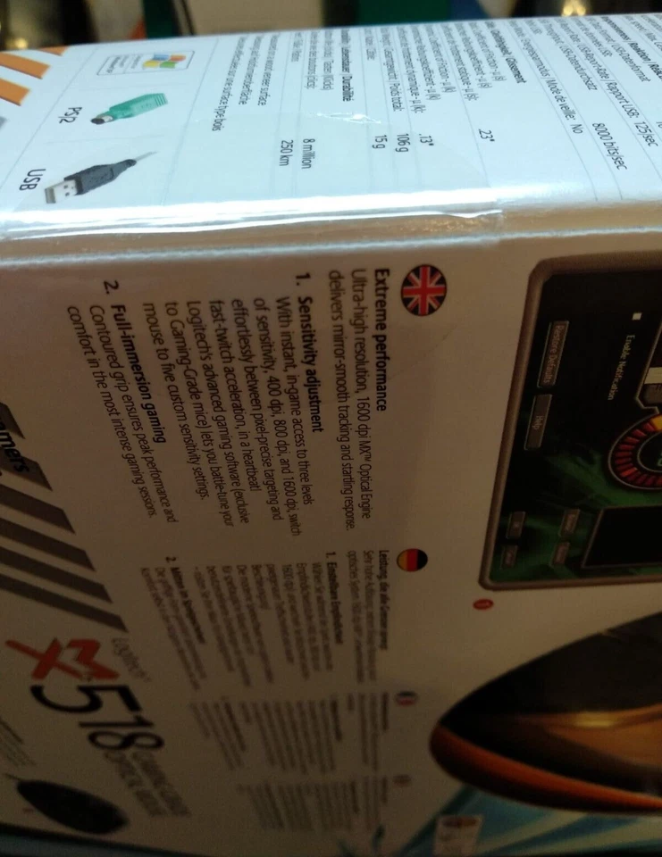 Logitech MX518 Optical Gaming Mouse - 1600 DPI - First Release - Rare! - Image 2 of 3