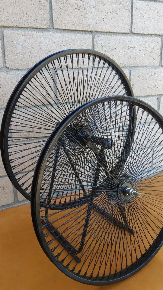 Pair of 26" Cruiser Lowrider Bicycle Dayton BLACK Wheels 144 Spokes Front & Rear - Image 4 of 4