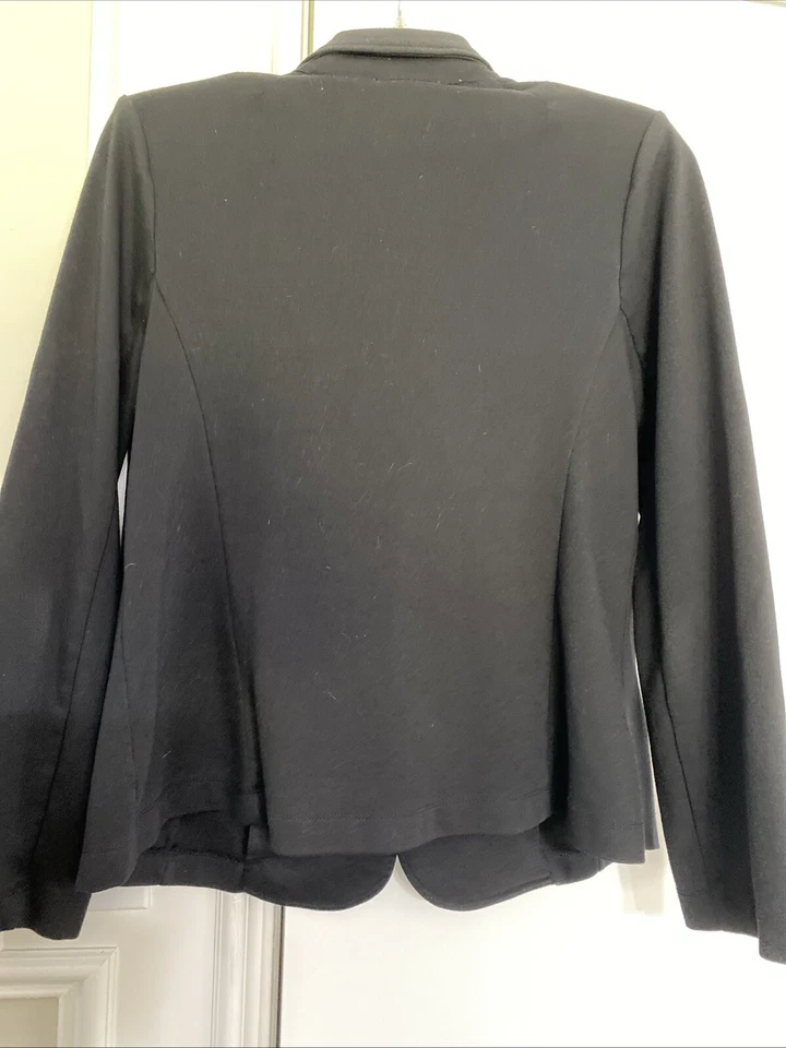 Chaqueta Blazer Pure Energy Negra Tejida Tipo Tela Mujer X Foto 3 de 4