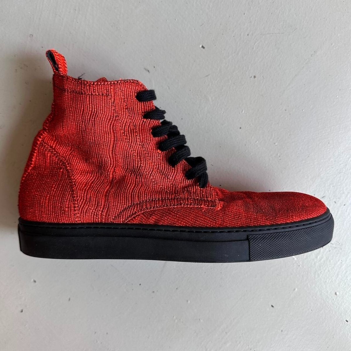 ANN DEMEULEMEESTER 加工 ハイカット スニーカー 39 Ann Demeulemeester red/orange high-top sneakers 39 | eBay