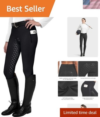 Women's Full Seat Riding Tights Active Silicon Grip Horse Riding Tights Eques...