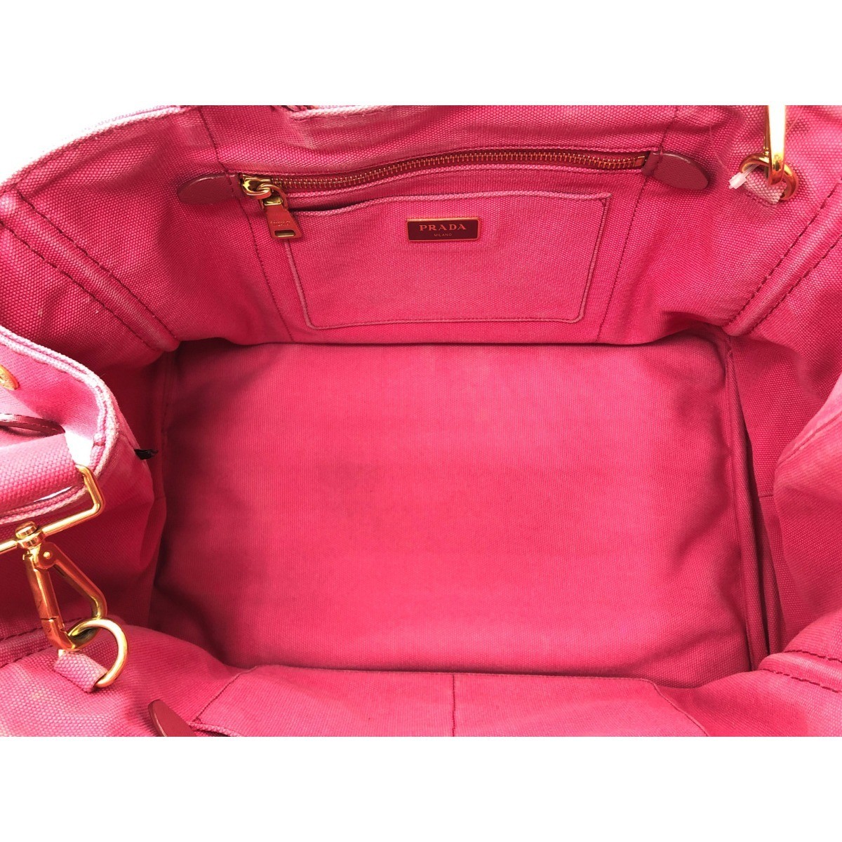 PRADA Ladies Tote Bag Canapa Tote Canvas BN1877 Pink Slight Scratches and Stains thumbnail 5